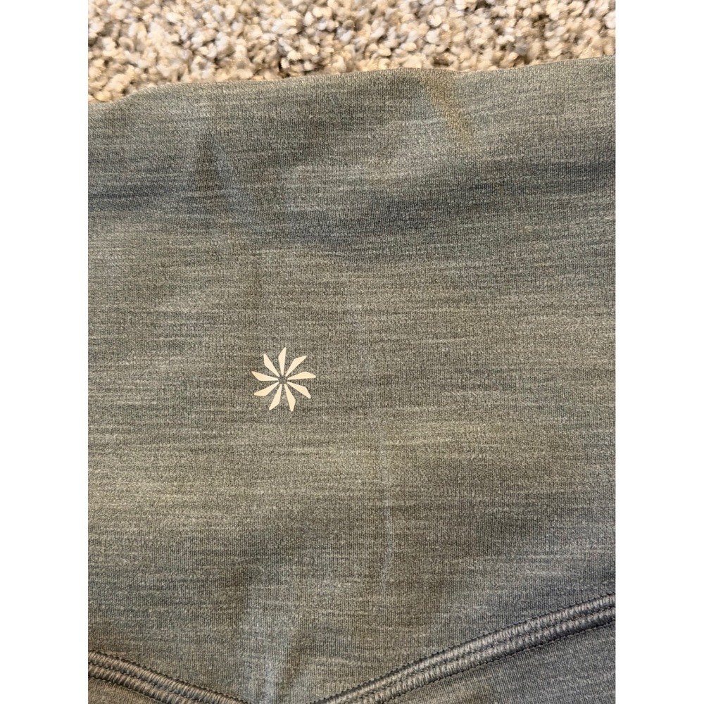 Athleta Leggings Womens Medium Green Elation 7/8 Tight Ultra High Rise Heathered - Picture 8 of 9